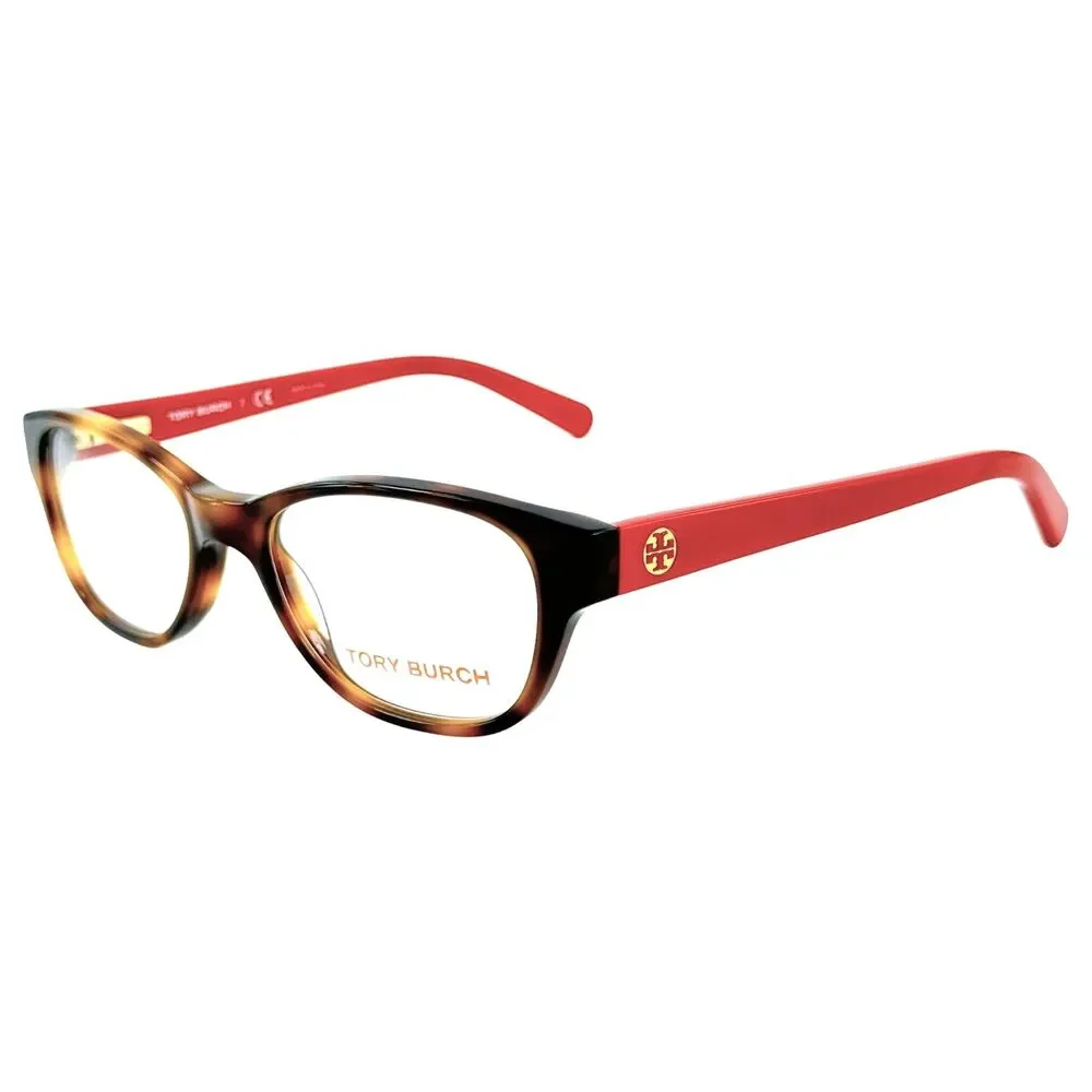 Tory Burch TY2031 Womens Plastic Eyeglass Frame 1162 Amber Orange Havana 49-17